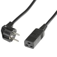 BACHMANN Netzkabel Schutzkontakt - IEC320-C19 16A/250V, schwarz, 0,5 m