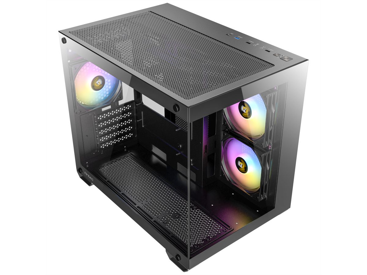 ANTEC CX600M ARGB B Micro-ATX Tower Gaming PC Gehäuse, schwarz
