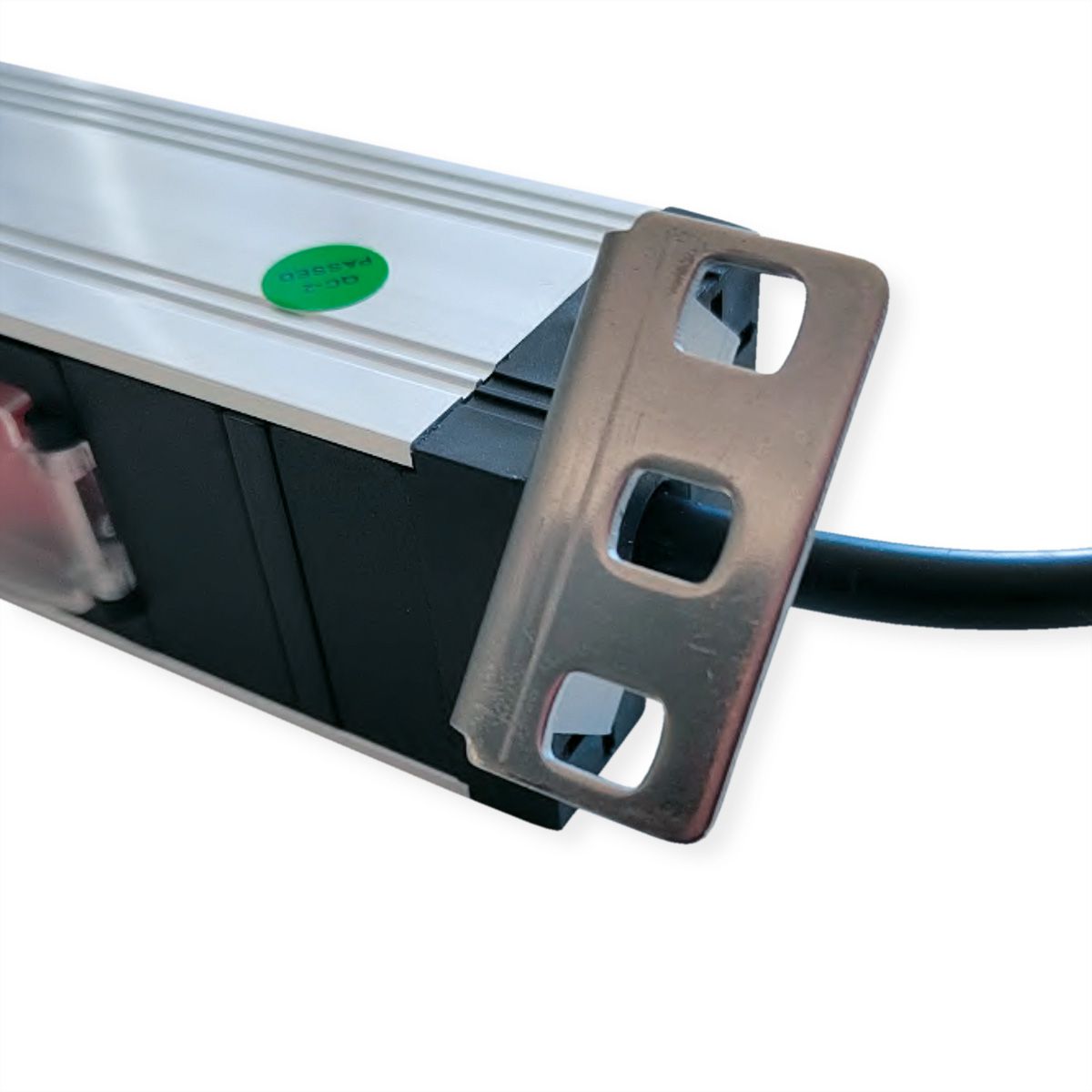 VALUE 19-Zoll-Steckdosenleiste 7fach mit Überlastschutz, 1 HE, Schutzkontakt-Stecker, 1,8 m