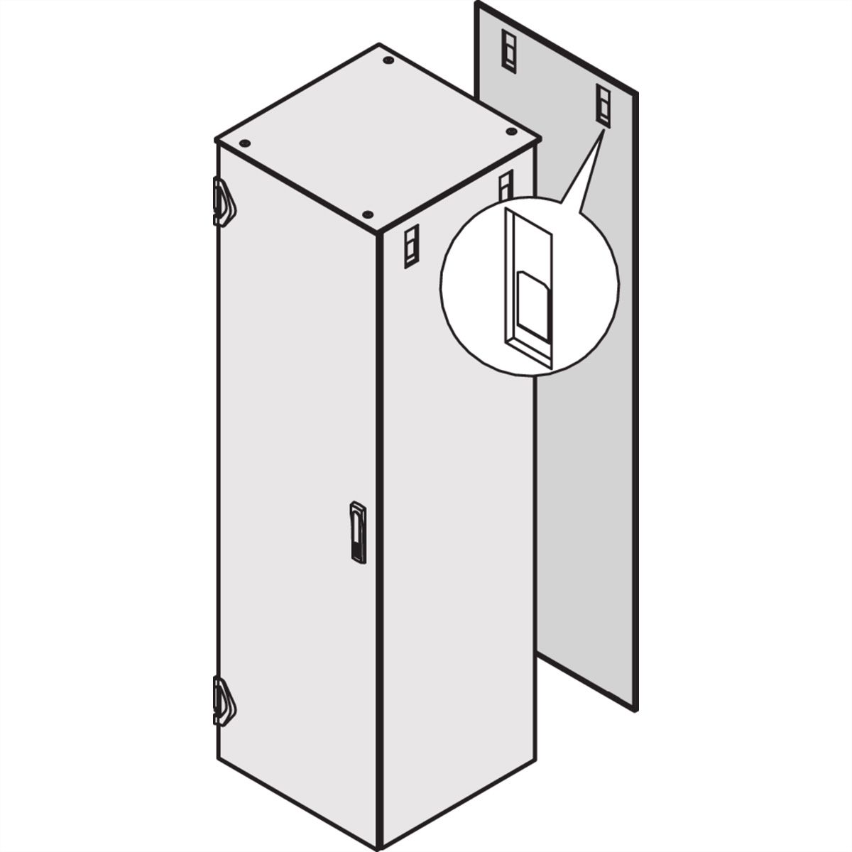SCHROFF Rückwand mit Schnellverschluss - RWD 2200H 600B SCHLOSS 7035
