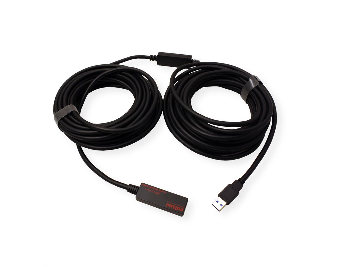 ROLINE USB 3.2 Gen 1 Aktives Repeater Kabel, schwarz, 15 m