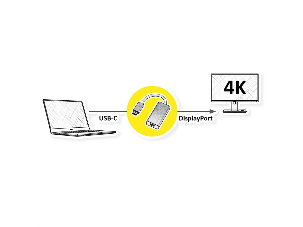VALUE Display Adapter Typ C - DisplayPort, 4K60Hz