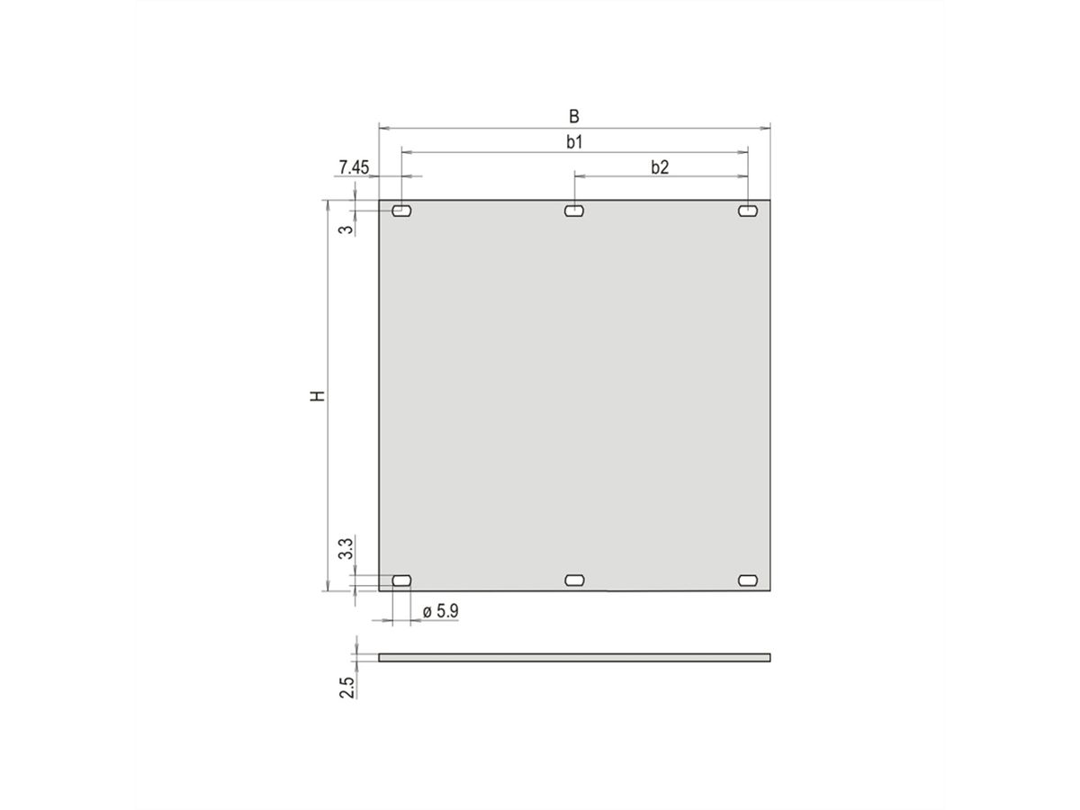 SCHROFF Frontplatten ungeschirmt - TEILFRONTPLATTE 3HE 7TE EL
