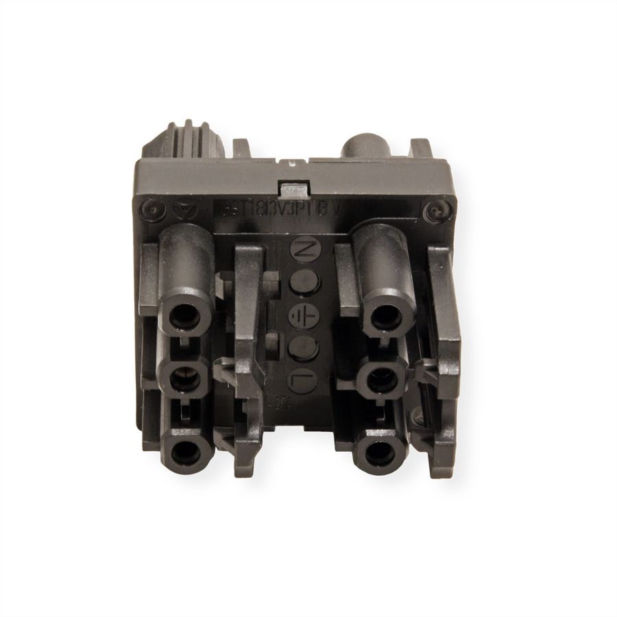 BACHMANN Verteilerblock WIELAND GST18 1xIn/3xOut mit Verriegelungslaschen, schwarz
