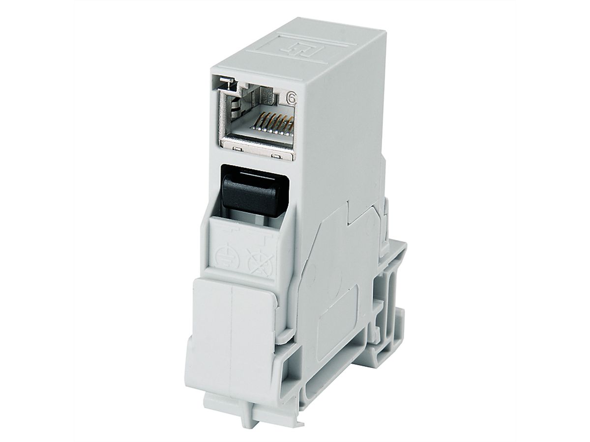 TELEGÄRTNER STX Tragschienen-Verbinder, RJ45 Kupplung Cat.6 Class EA (ISO)
