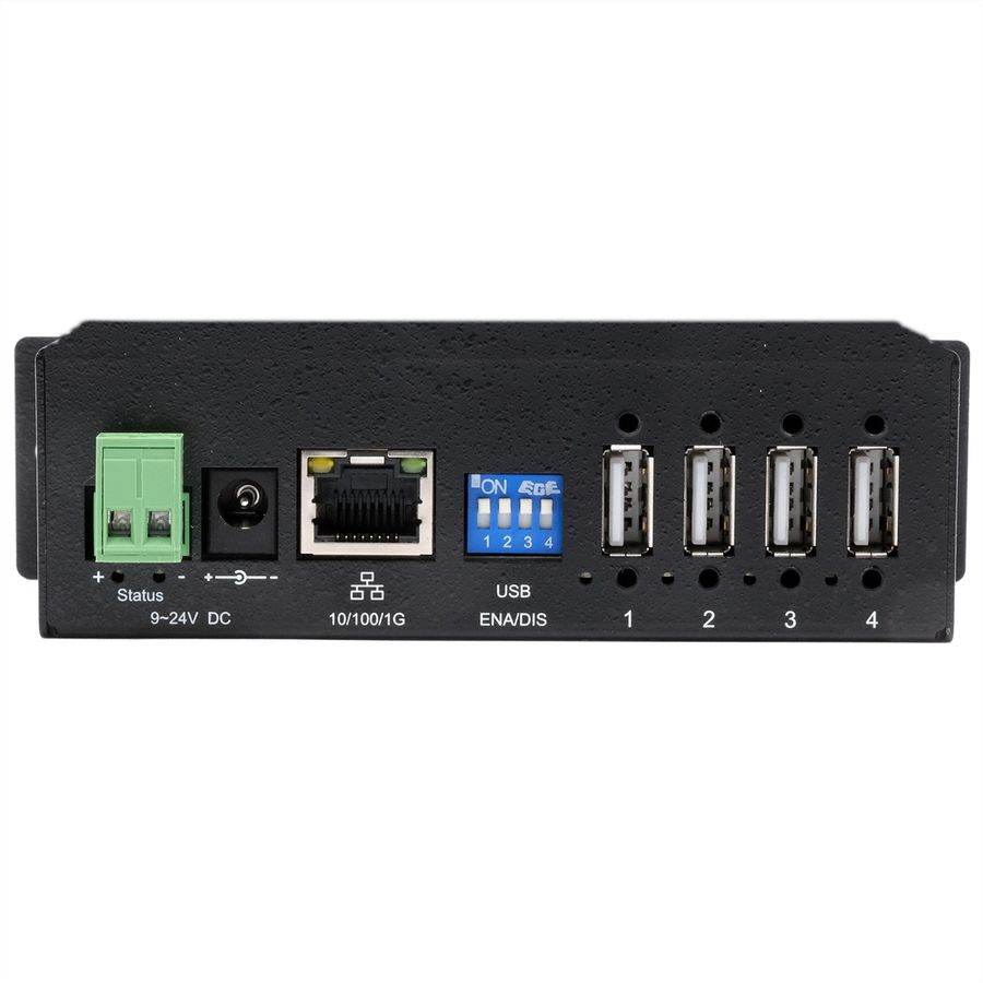 EXSYS EX-6003HMVS Device Server 4x USB 2.0, DIN-Rail-Kit, Metall-Gehäuse