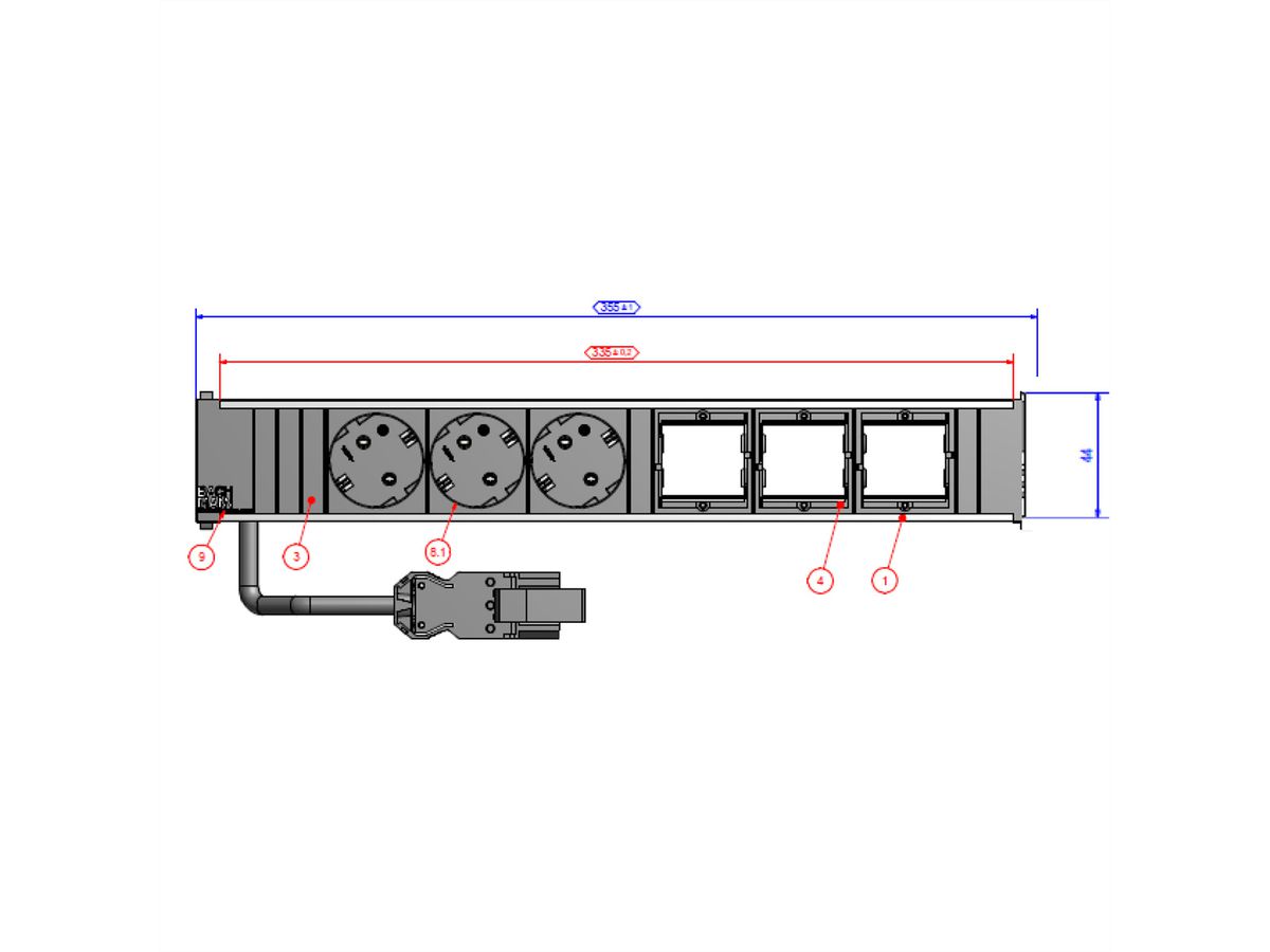 BACHMANN CONI Large 3x Schutzkontakt 3x ABD