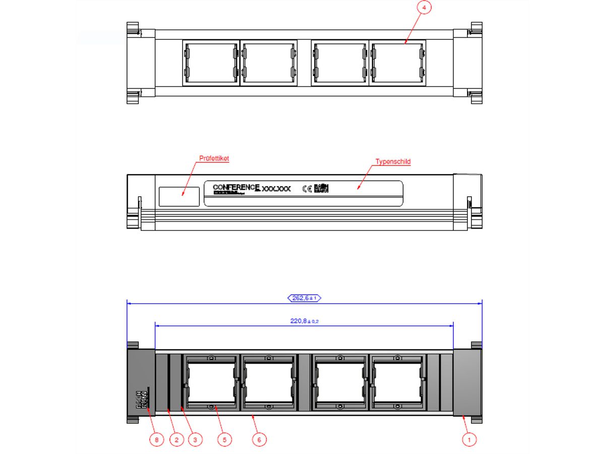 BACHMANN CONFERENCE TOP FRAME Medium Einsatz 4x ABD