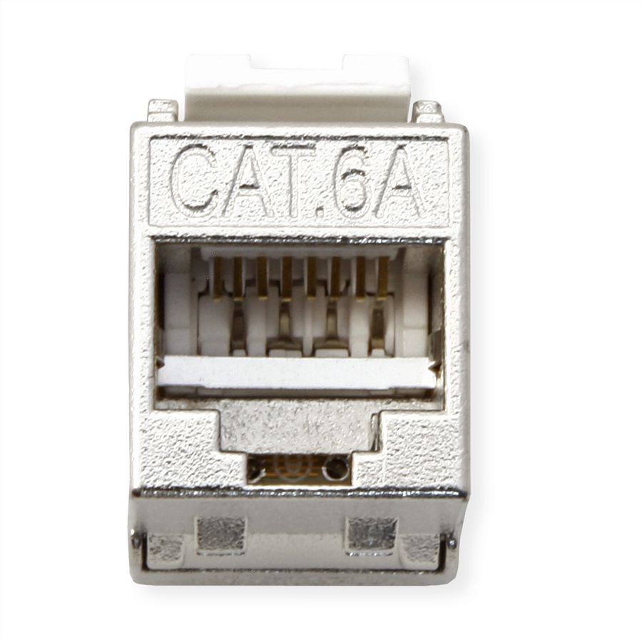 ROLINE Cat.6A (Class EA) Keystone, geschirmt, werkzeuglos, SLIM, extra kurz, silberfarben