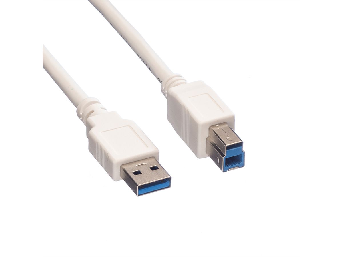 VALUE USB 3.2 Gen 1 Kabel, Typ A-B, weiß, 1,8 m