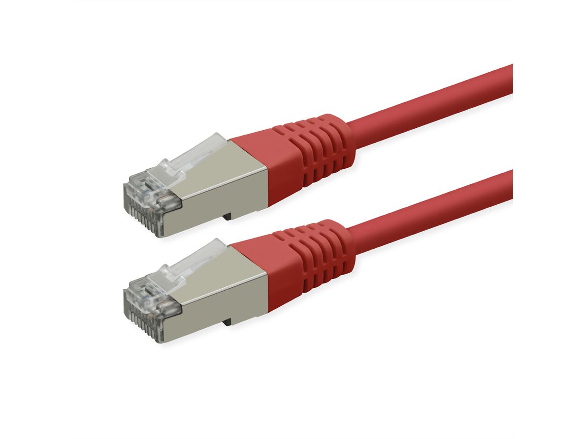 ROLINE Patchkabel Cat.6 (Class E), PoE, S/FTP (PiMF), rot, 1 m