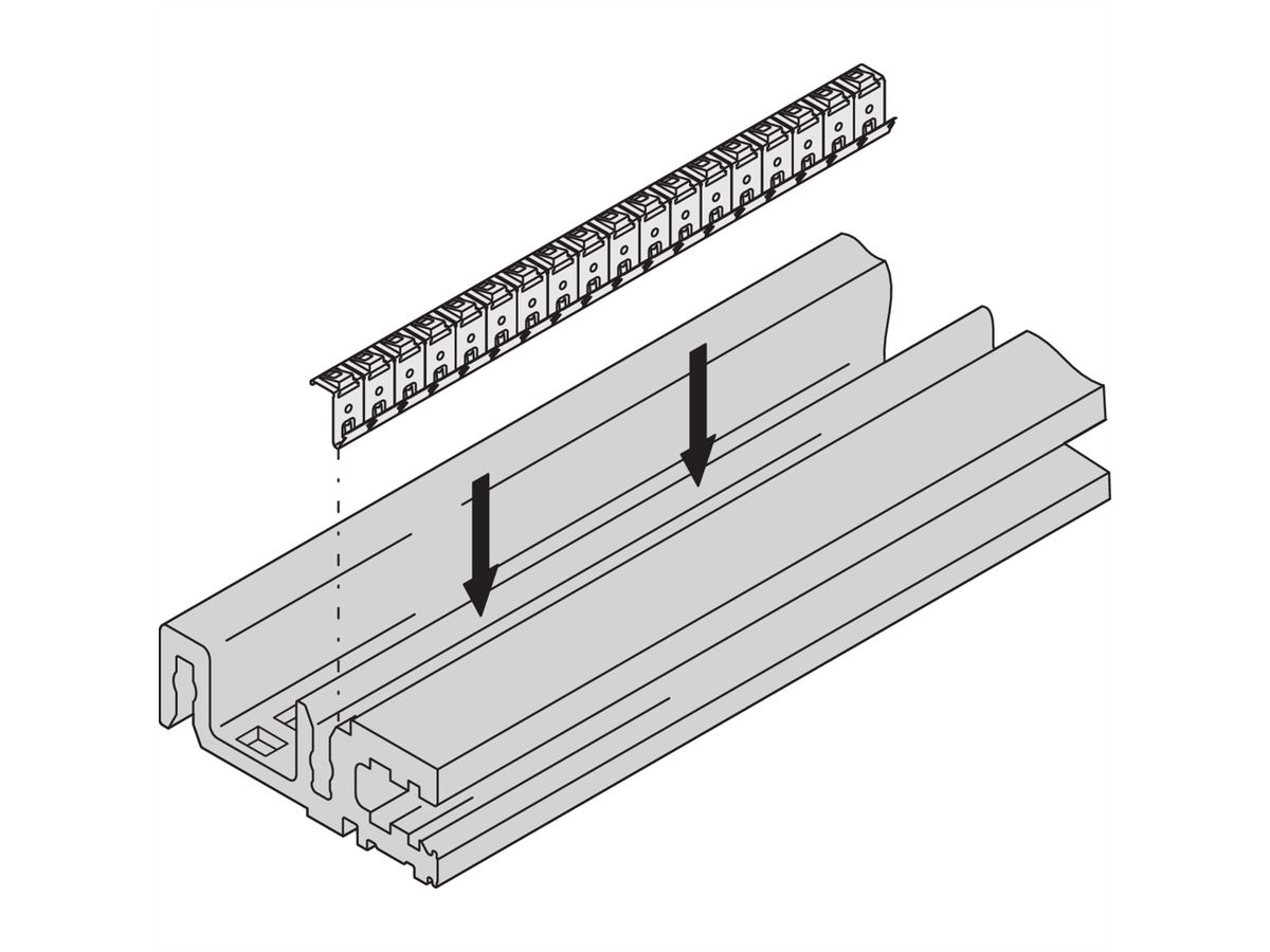 SCHROFF Modulschiene Typ H-VT stabil, mit EMV-Dichtung - MODULSCH. H VT 28TE EMC