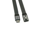 ROLINE USB4 2.0 Flachkabel, C–C, ST/ST einseitig 90°-gewinkelt, 8K UHD-2, 80Gbit/s, 240W, schwarz, 0,8 m