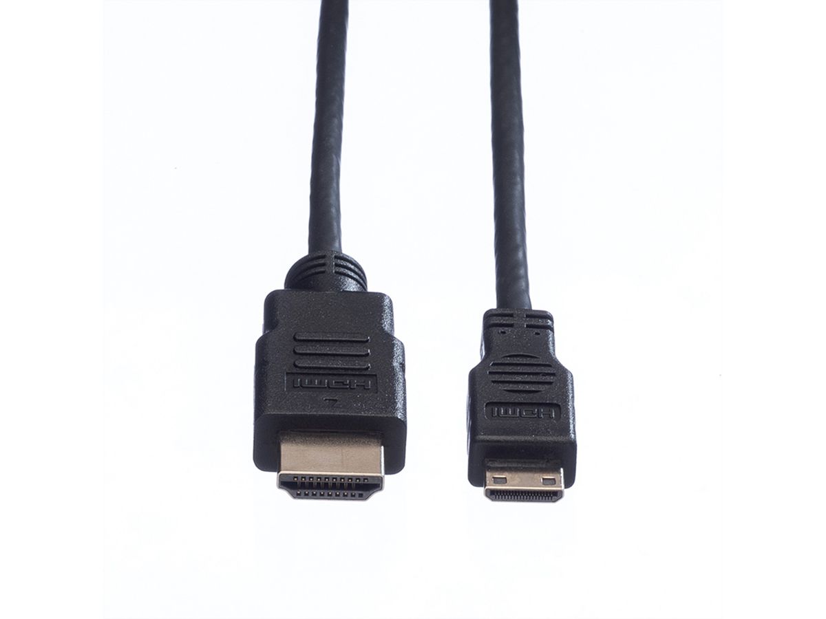 VALUE HDMI High Speed Kabel mit Ethernet, HDMI ST - Mini HDMI ST, 2 m