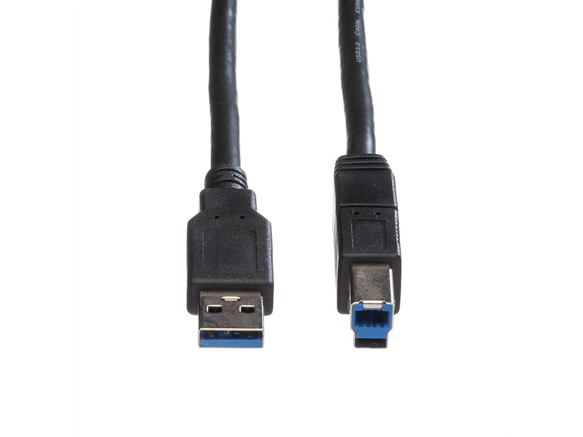 ROLINE USB 3.2 Gen 1 Kabel, Typ A-B, schwarz, 1,8 m