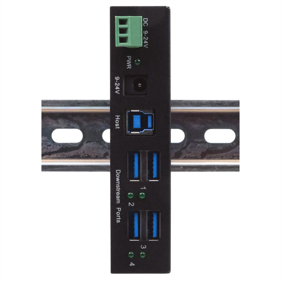EXSYS EX-11244HMS 4 Port USB 3.2 Gen 1 HUB Din-Rail Kit und Wand VIA VL813 Chipset