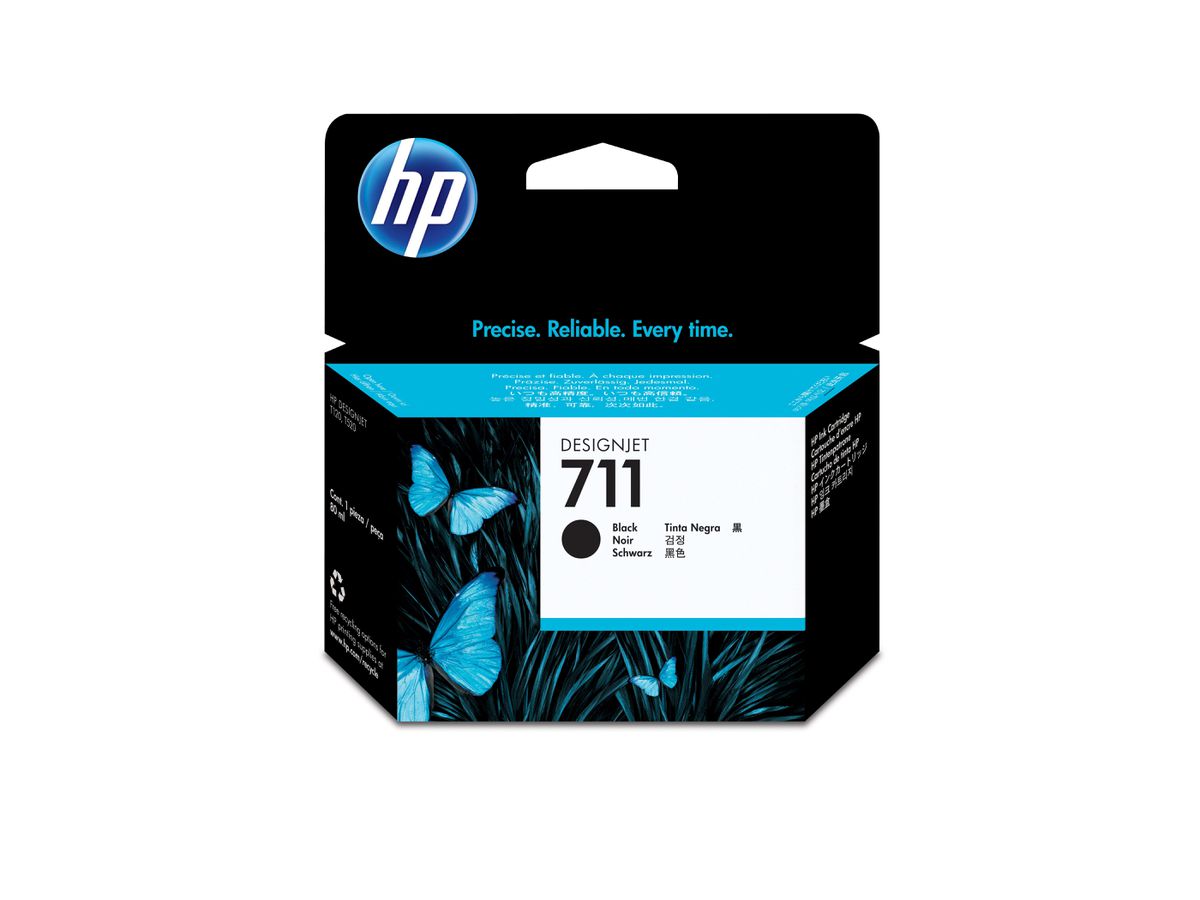 HP 711 Schwarz DesignJet Tintenpatrone, 80 ml