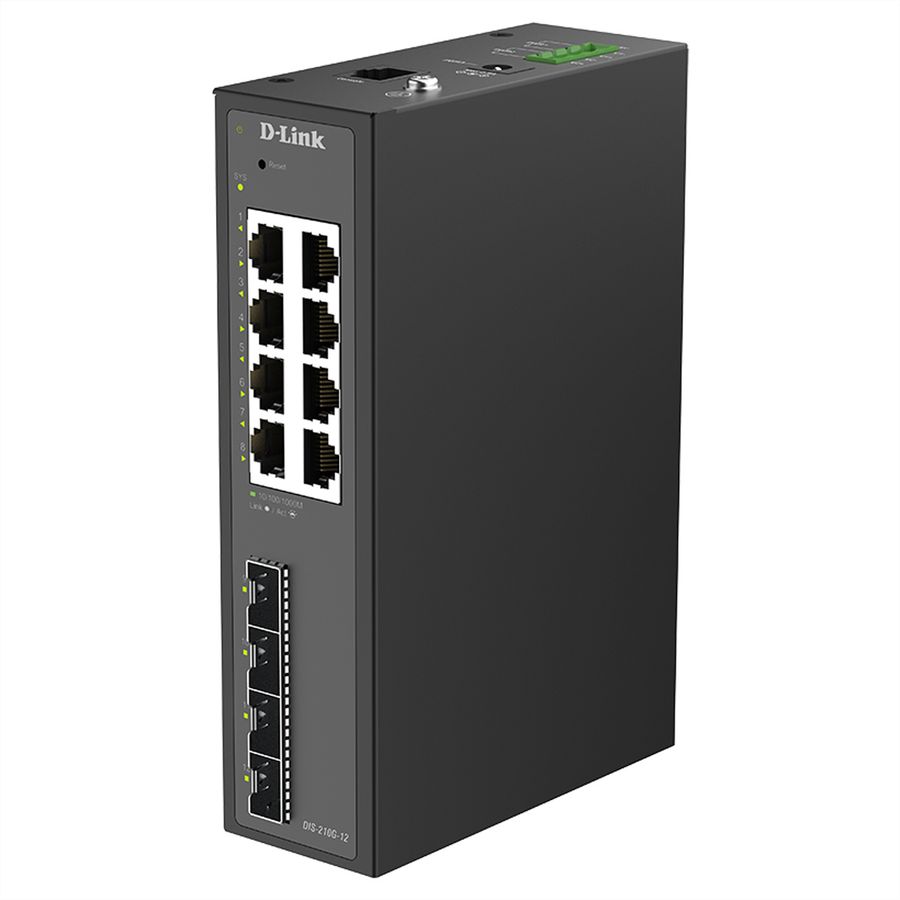 D-Link DIS-210G-12 12-Port Switch, Smart Managed Gigabit Industrial