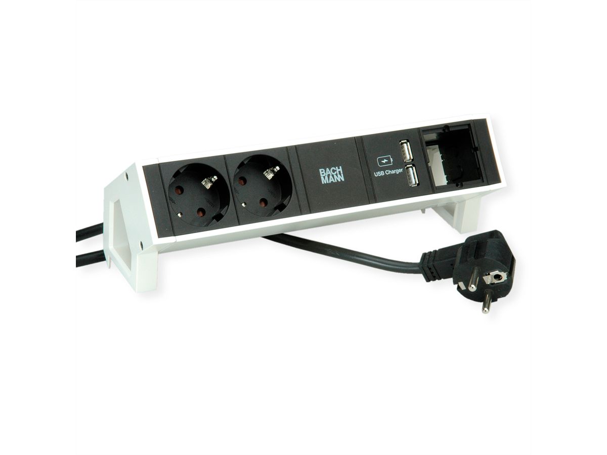BACHMANN DESK2 2x Schutzkontakt 1x USB Charger 1x CM