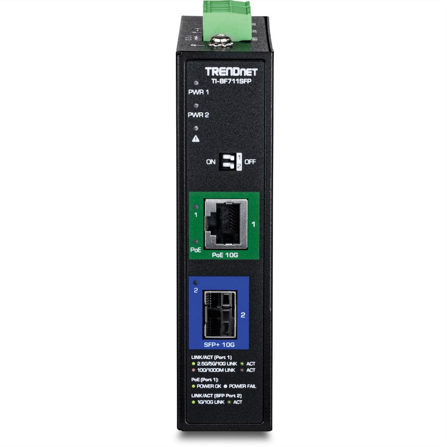 TRENDnet TI-BF711SFP Industrial Medienkonverter 10G SFP+ auf 10G  PoE++