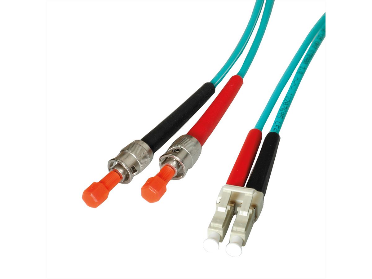 LEONI LWL-Kabel duplex 50/125µm OM3, Suhner LC/ST, 5 m