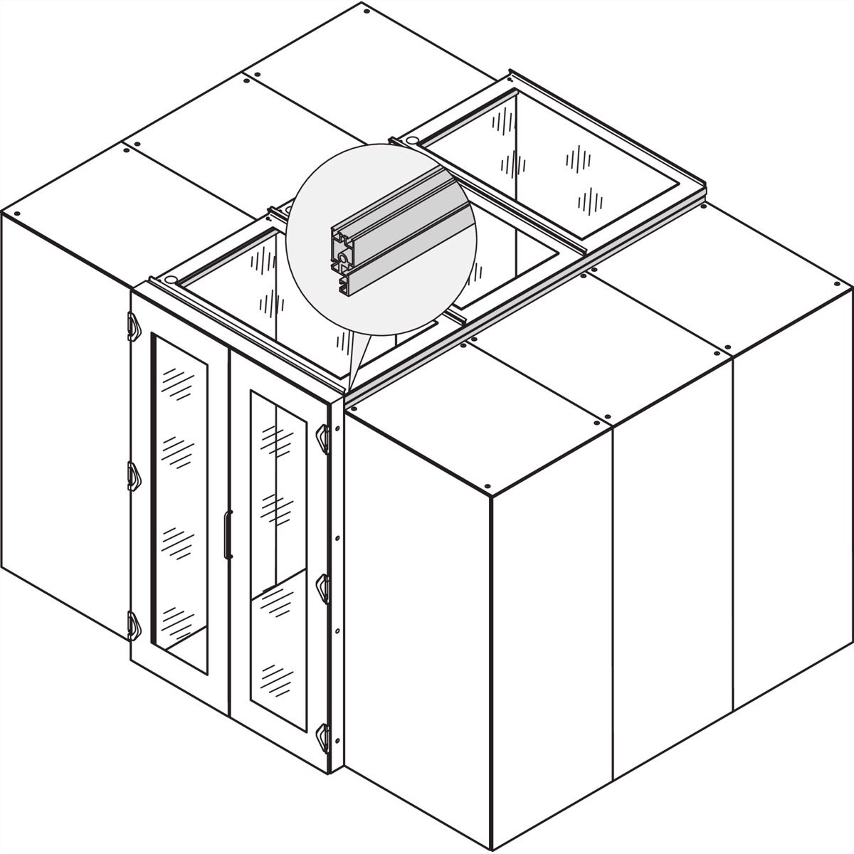 SCHROFF EINHAUS.DACH 1200B 800T 7021