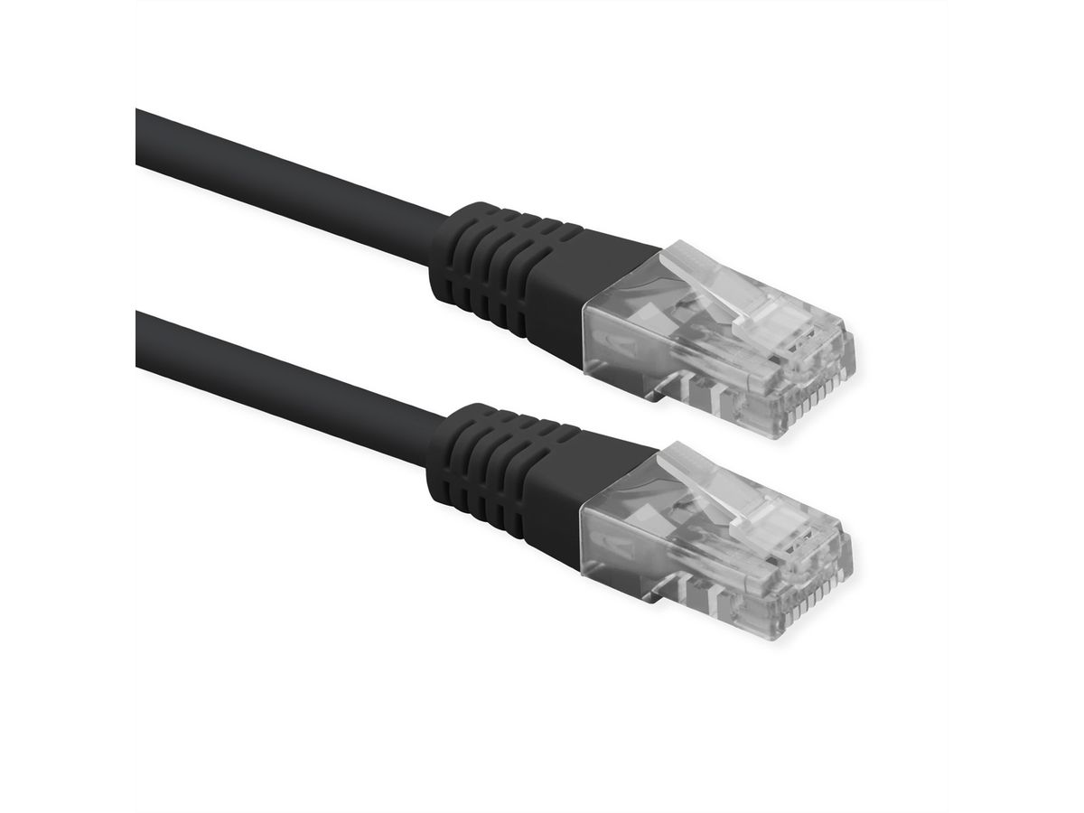 ROLINE Patchkabel Cat.6 (Class E), UTP, PoE, schwarz, 0,5 m