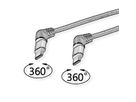 ROLINE USB 2.0 Kabel, Typ C - C, ST/ST, 360° Rotation, 60W, Spiralkabel, schwarz / rot, 1,5 m