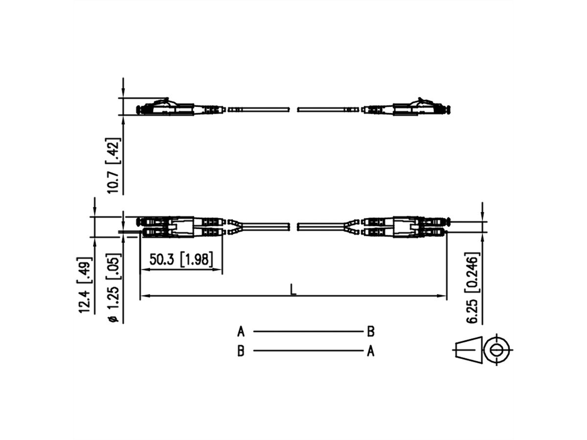 METZ CONNECT OpDAT Patchkabel LC-D/LC-D OM4, 2 m