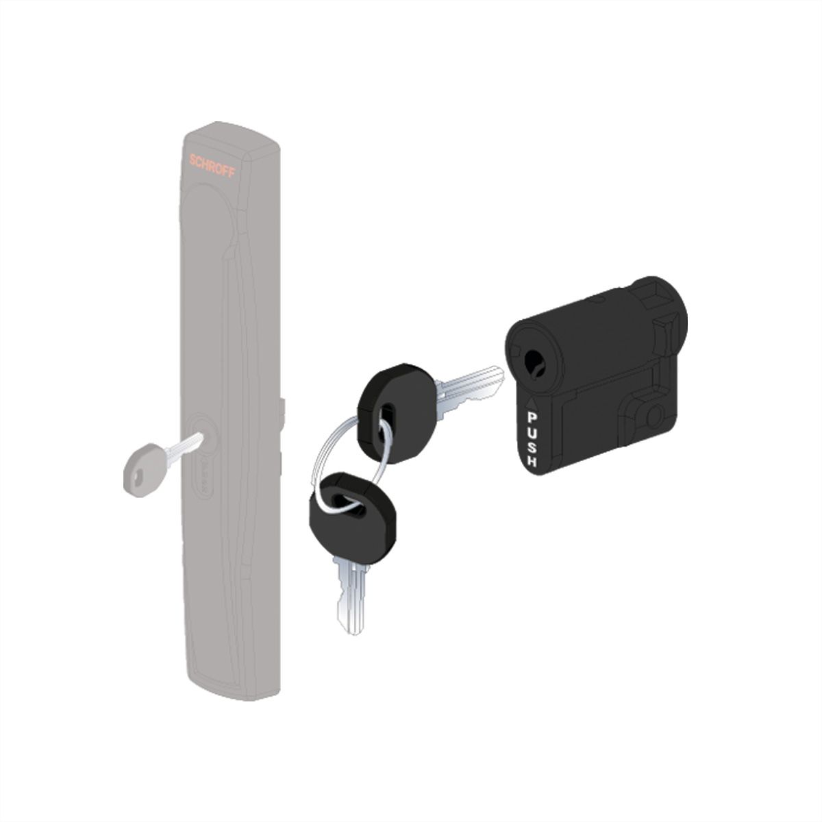 SCHROFF LOCK WITH LOCKABLE PUSH BUTTON, Schlosseinsatz