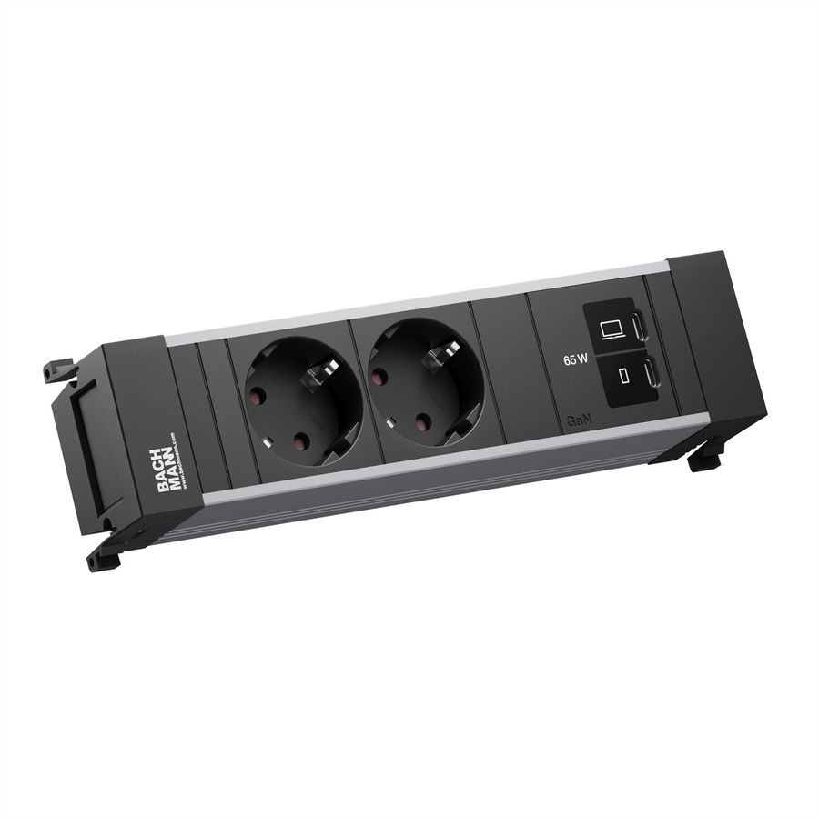 BACHMANN POWER FRAME 2xCEE7/3, 1xUSB C/C 65W L=0,2m