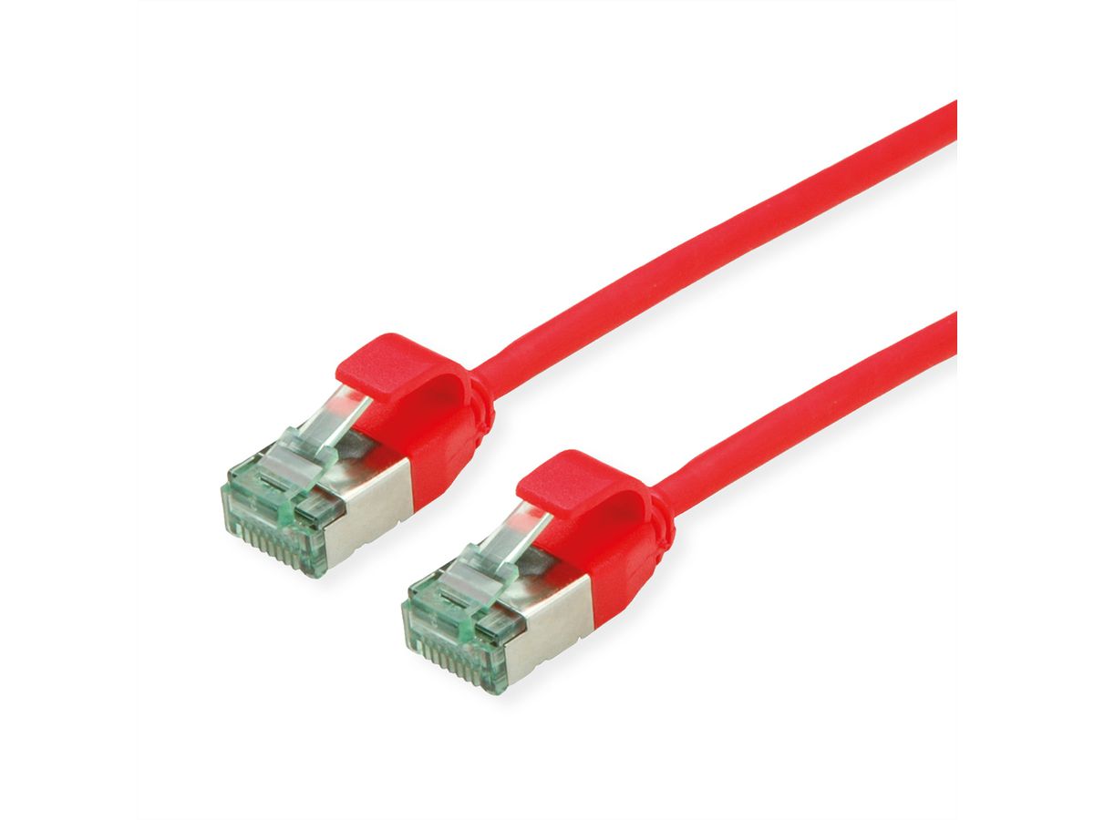 ROLINE RM U/FTP DataCenter Patchkabel Kat.6A (Class EA), slim, rot, 0,3 m