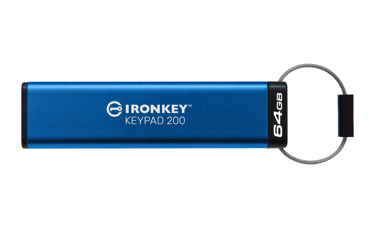 Kingston Technology IronKey 64GB Keypad 200, FIPS 140-3 Lvl 3 (ausstehend) AES-256 Verschlüsselung