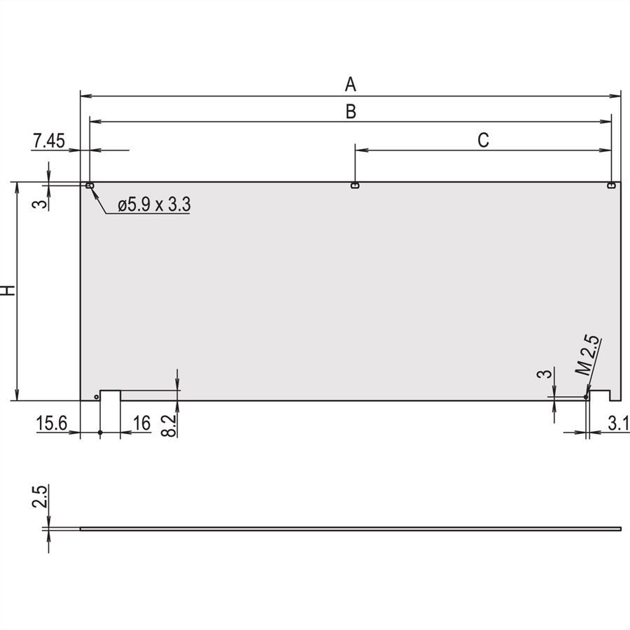 SCHROFF Frontplatte, klappbar - FRONTPLATTE KLAPPB.3HE 63TE