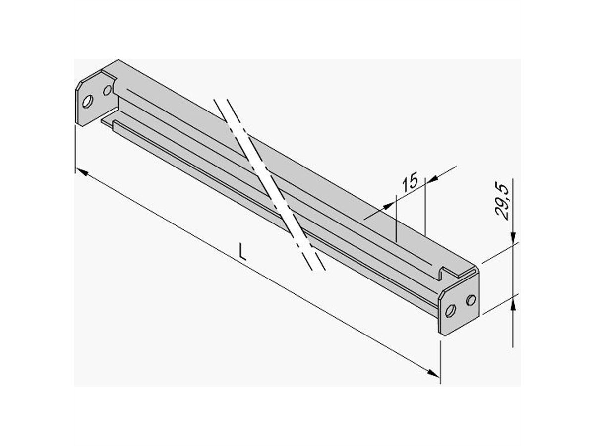 SCHROFF C-Profil für die Schrankbreite - C-PROFILSCHIENE 600 LG. (2X)