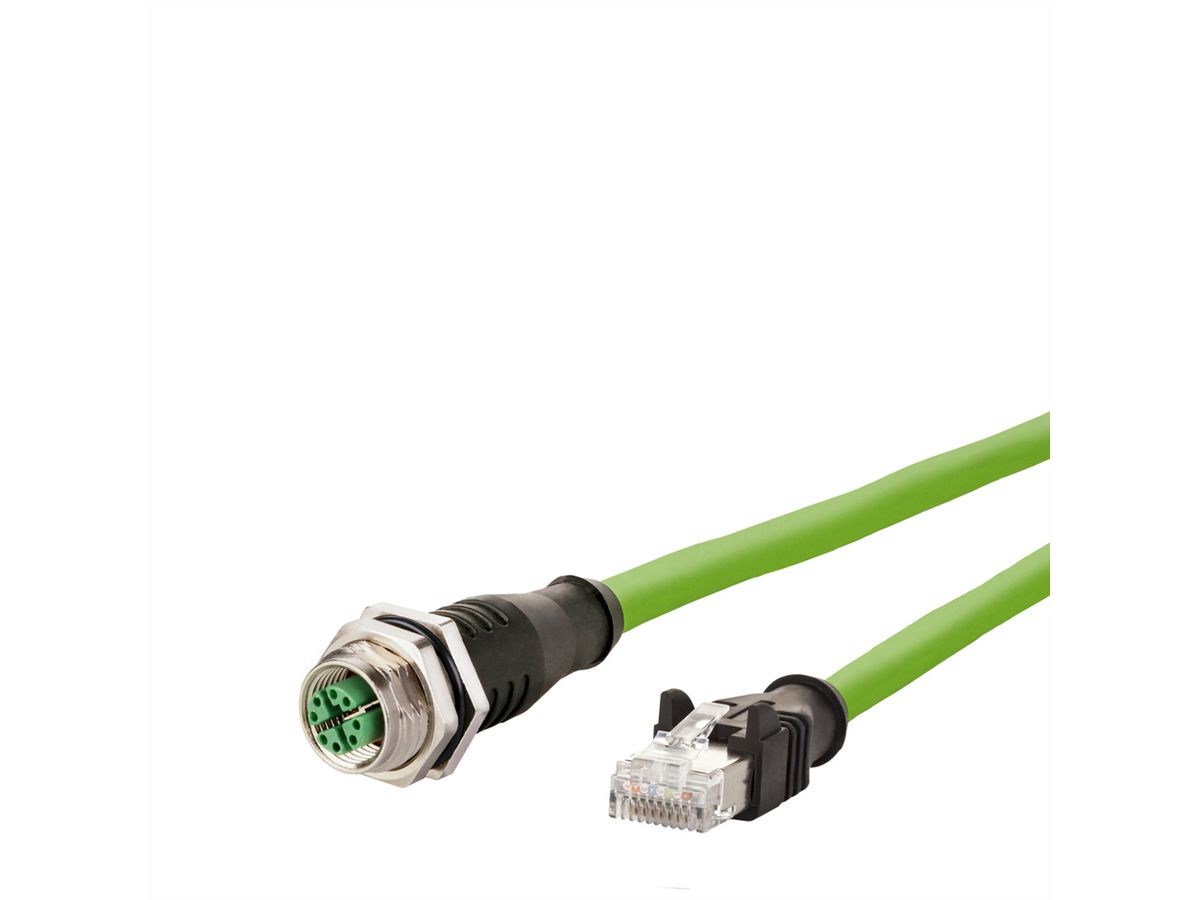 METZ CONNECT Verbindungsleitung M12 BU-RJ45 ST, 8-pol X-kodiert 