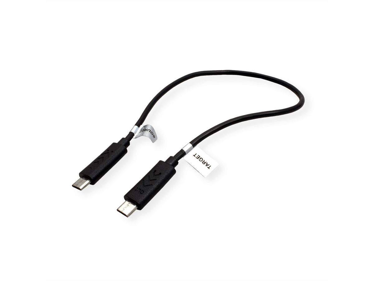 ROLINE USB 2.0 Ladekabel, Micro B - Micro B, ST/ST, schwarz, 0,3 m