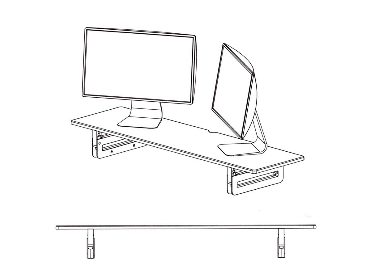 VALUE Monitor-/Laptop-Ständer, höhenverstellbar, extra-breit, schwarz