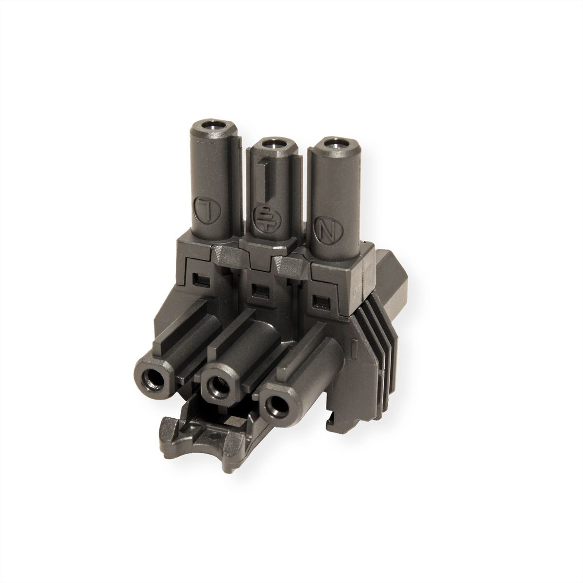 BACHMANN Verteilerblock WIELAND GST18 1xIn/2xOut, mit Befestigungsmöglichkeit, schwarz