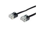ROLINE UTP Patchkabel Kat.6A (Class EA), extra-flach, schwarz, 0,5 m