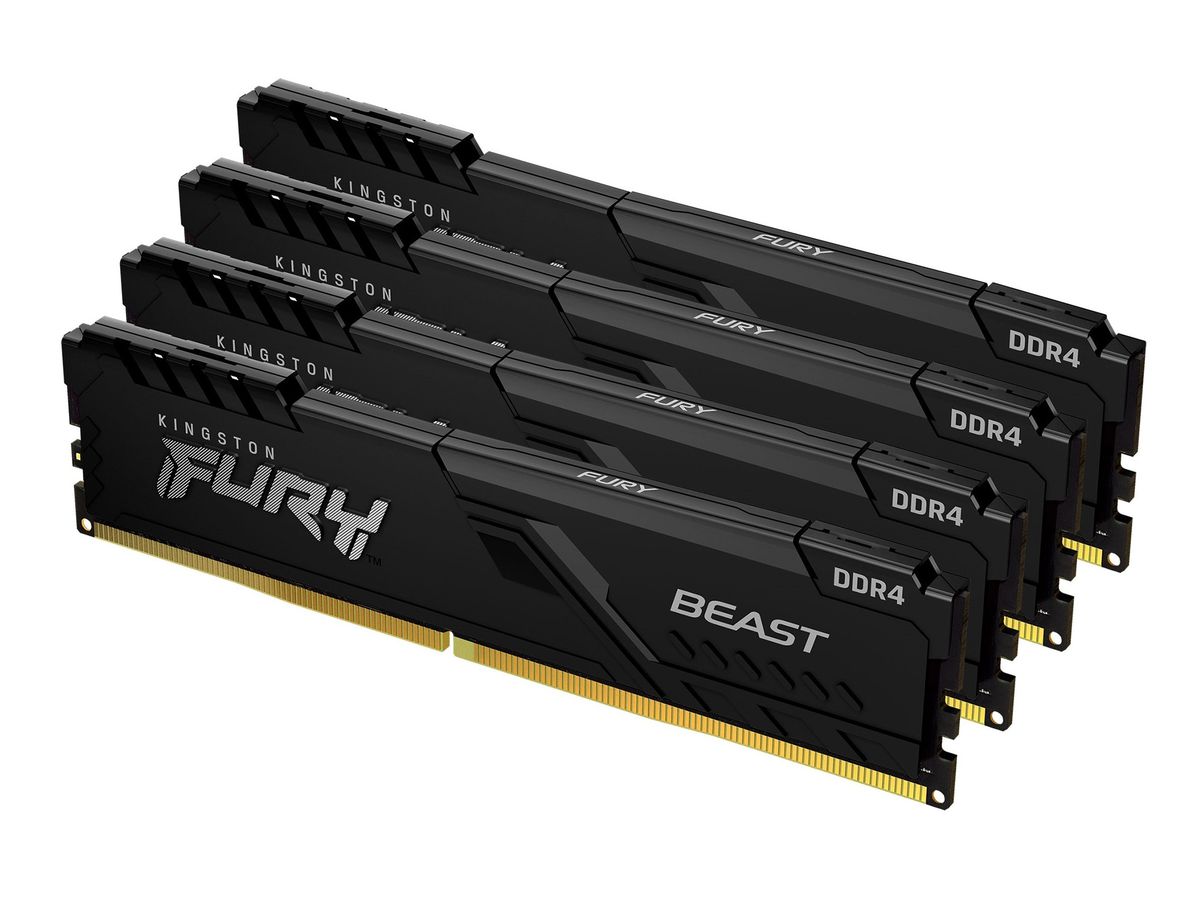 Kingston Technology FURY 128GB 3200MT/s DDR4 CL16 DIMM (4er-Kit) Beast Black