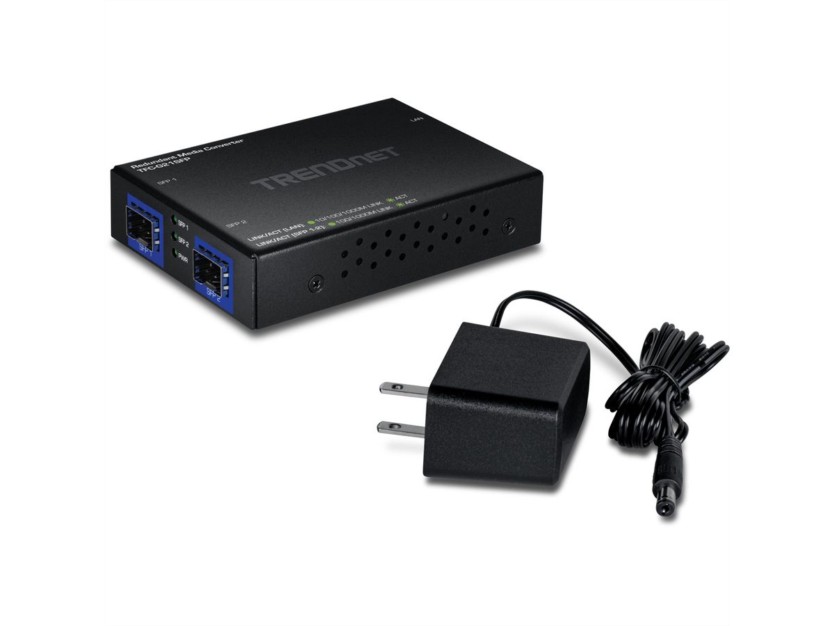 TRENDnet TFC-G21SFP Medien Konverter 1000BASE-T zu Dual SFP, Redundant Mode