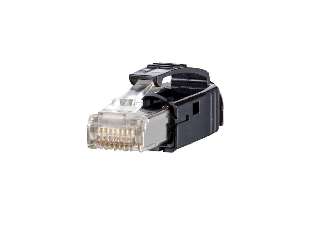 METZ CONNECT E-DAT Industry IP20 RJ45 plug black, mit Tülle schwarz