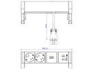 BACHMANN DESK2 ALU BLACK 2xSchutzkt.USB, USB Charger 22W A&C 0,2m GST18