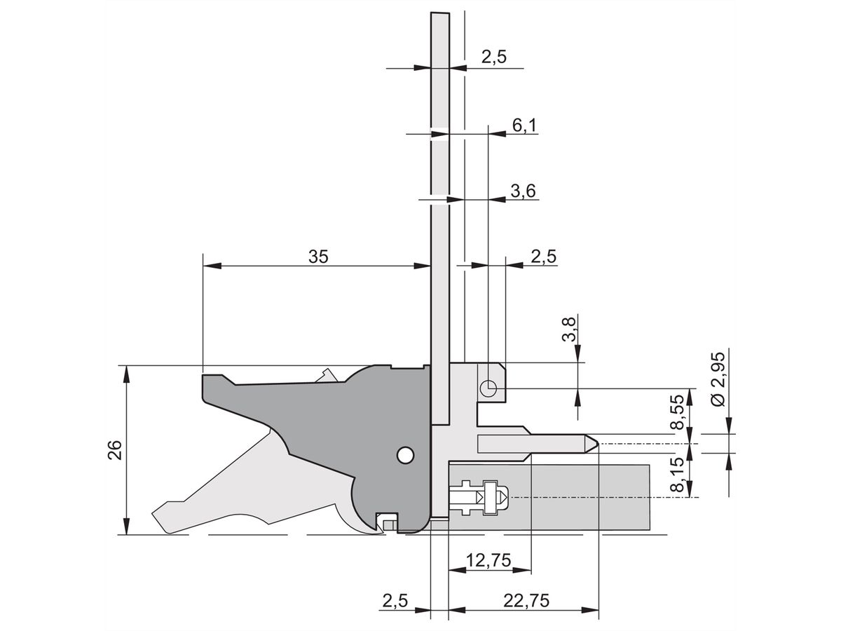 SCHROFF IEL-Griff - IEL-GRIFF OBEN GR/SW 10STK