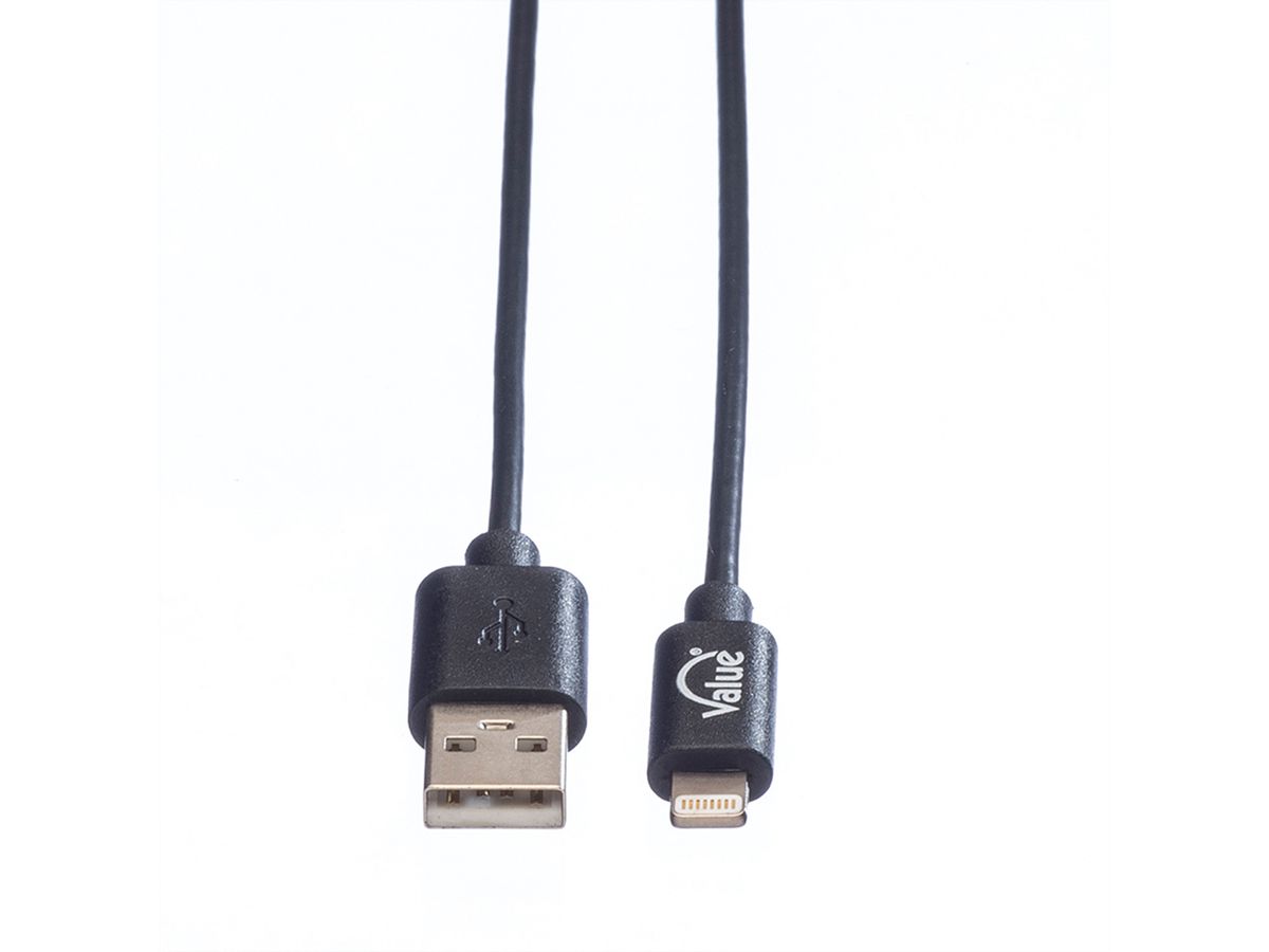 VALUE USB 2.0 Sync- & Ladekabel mit Lightning Connector, 0,15 m