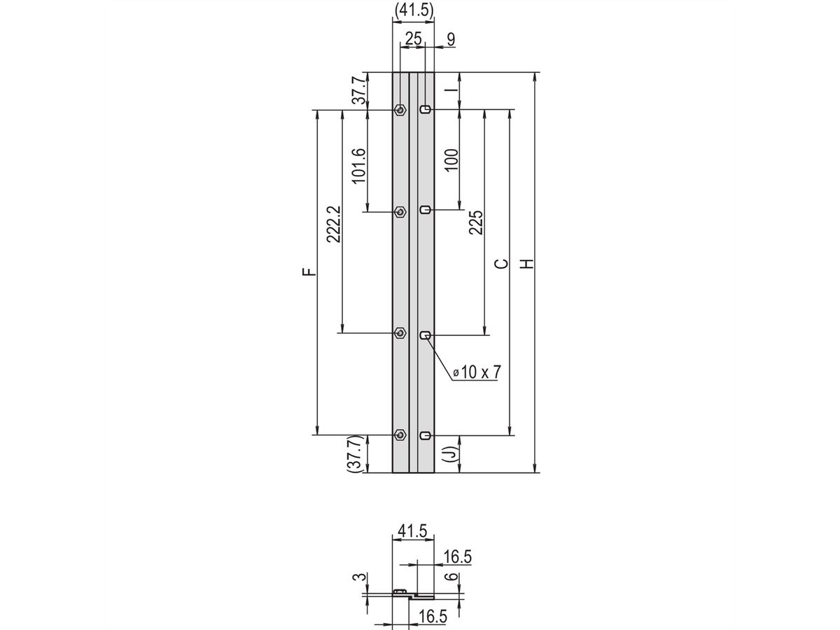 SCHROFF 19"-Adapter symmetrisch - ADAPTERSATZ 6HE SYMETR.
