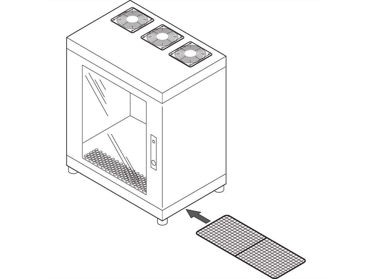 SCHROFF Luftfilter für 19" Wandgehäuse - FILTERHALTER SATZ 500-600T