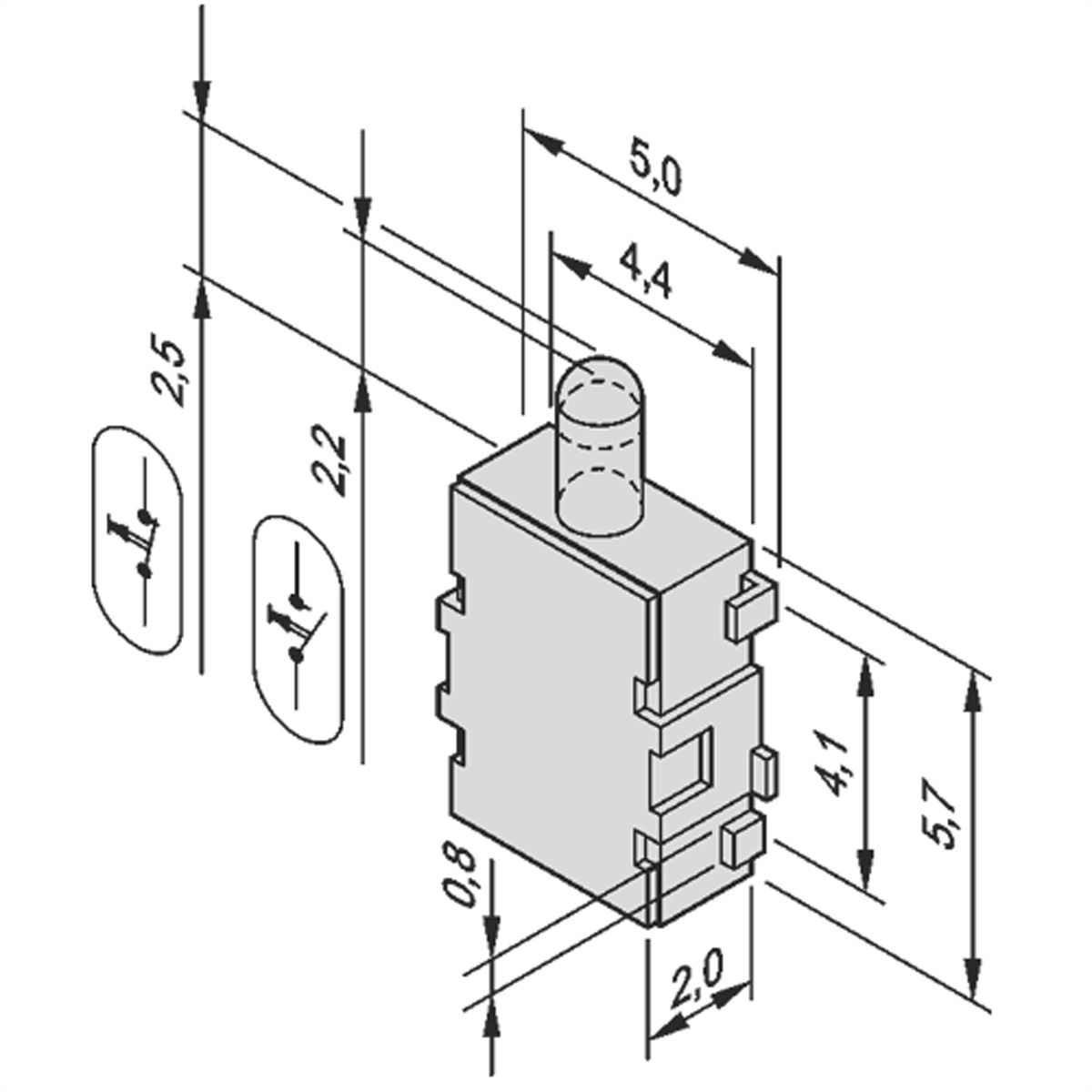 SCHROFF Mikroschalter für Carrier (Mid-size-AdvancedMC-Module) - MICRO SCHALTER SDS002 10STK