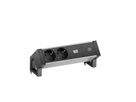 BACHMANN DESK2 ALU BLACK 2xSchutzkt.USBC, USB Charger 30W 0,2m GST18